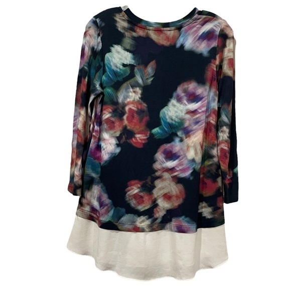 Karen Kane Small Floral Long Sleeve Peplum Boho Longline Top Y - Picture 2 of 3